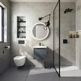 Villeroy & Boch Wall Mounted Vanity Unit Graphite with Chrome Handles Villeroy & Boch Subway 3.0 Wall Hung 500mm One Drawer Vanity Unit with Basin