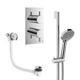 Crosswater Concealed Shower Set Chrome Crosswater Design 2 Handle 2 Outlet Shower Set 6 with Slide Rail Kit and Overflow Bath Filler