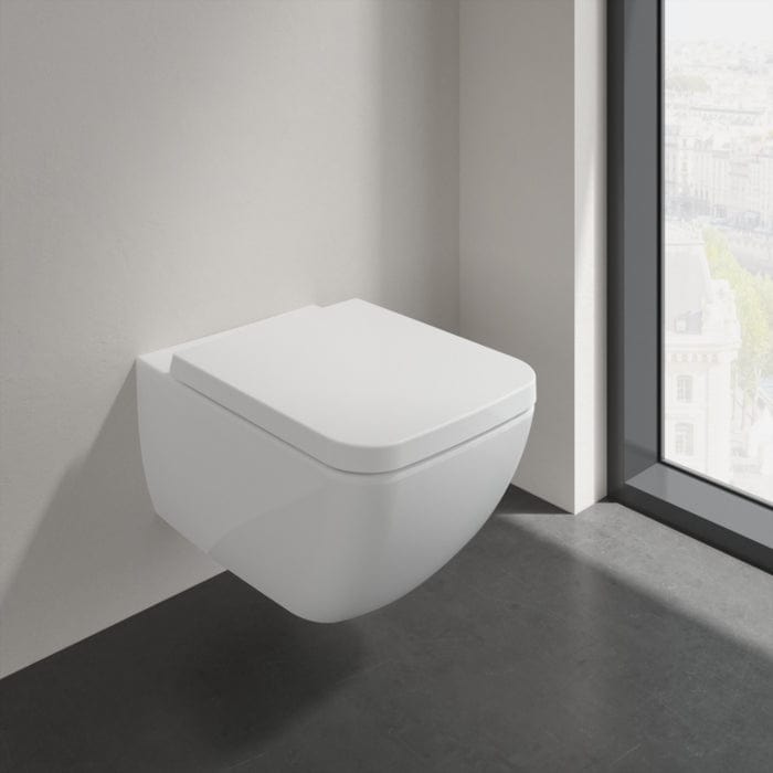 Villeroy & Boch Wall Hung Toilet Villeroy & Boch Venticello Wall Mounted Rimless Toilet with Soft Close Seat