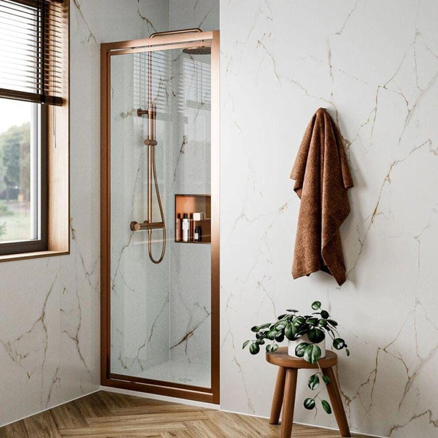 Crosswater Pivot Shower Door Brushed Bronze / 900mm Crosswater Clear 6 Pivot Shower Door