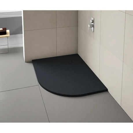 Merlyn Offset Quadrant Shower Tray Pure Black / 1000 x 800 Right Hand Merlyn Truestone Offset Quadrant Shower Tray