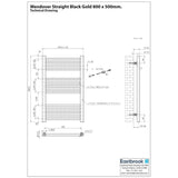 Eastbrook Wendover Straight Heated Towel Rail in Black Gold