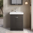 Aquarius Bathrooms Floor Standing Vanity Unit Soft Black / 1 Aquarius Leighton 600mm Floor Standing Two Door Vanity Unit with Basin