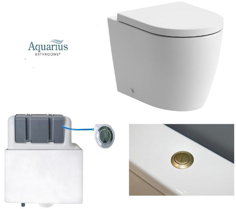 Aquarius Back to Wall Toilet Aquarius Emma Back to Wall Toilet Bundle with Pan, Cistern and Flush Button