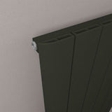 Eastbrook Panel Radiator Eastbrook Peretti Straight Vertical Aluminium Radiator in Matt Black