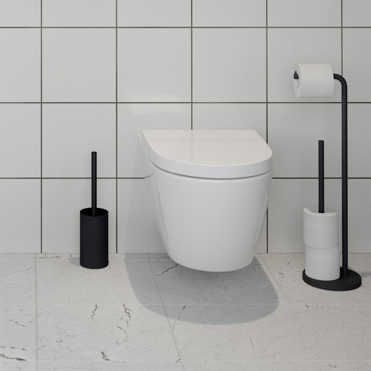 Smedbo Toilet Brush Smedbo Beslagsboden Curve Freestanding Toilet Brush and Holder