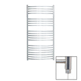 JIS Ladder Rail 1250 x 620mm / Polished Chrome / Electric Only JIS Sussex Adur Vertical Stainless Steel Curved Heated Towel Rail