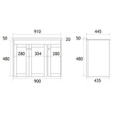 Eastbrook Wall Mounted Vanity Unit Eastbrook Hardwick Traditional 900mm Wall Hung Vanity Unit with Basin