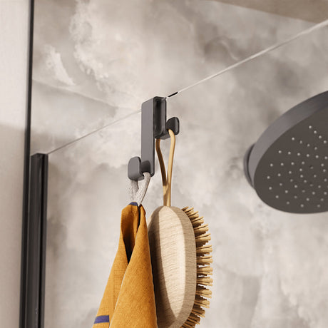 Crosswater Robe Hook Slate Crosswater Fold Single Over Shower Hook