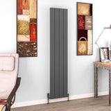 Eastbrook Panel Radiator 1800 x 375 / Electric Only Eastbrook Charlton Vertical Aluminium Designer Radiator in Matt Anthracite