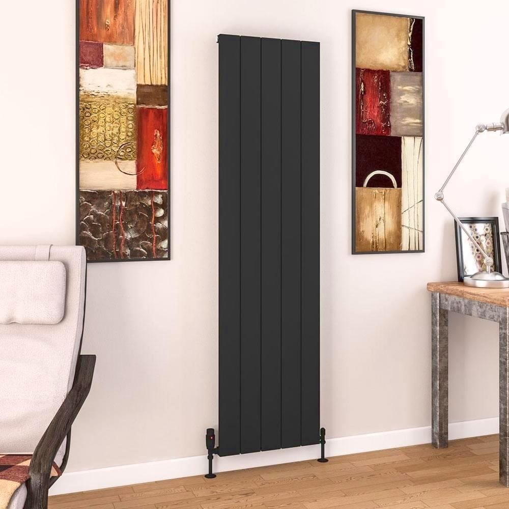 Eastbrook Charlton Vertical Aluminium Designer Radiator in Matt Black