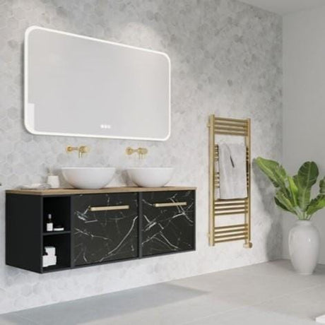 Crosswater Ladder Rails Crosswater MPRO All Electric Towel Warmer in Brushed Brass