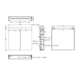 Crosswater Mirrored Cabinet Crosswater Image 700mm Illuminated Mirrored Double Door Cabinet