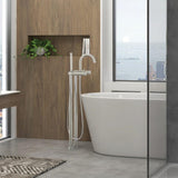 Flova Freestanding Bath Filler Flova Levo Floor Standing Bath and Shower Mixer Tap  with Shower Set