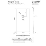 Tissino Rectangle Shower Tray Tissino Giorgio2 Rectangle Shower Tray in Black Slate