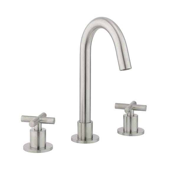 Crosswater 3 Tap Hole Basin Set Crosswater MPRO Crosshead 3 Hole Basin Mixer Tap in Brushed Stainless Steel Effect