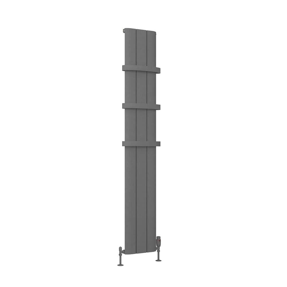 Eastbrook Peretti Straight Vertical Aluminium Radiator in Matt Anthracite