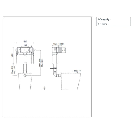 JTP Concealed Cistern JTP Oli Dual Flush Concealed Cistern