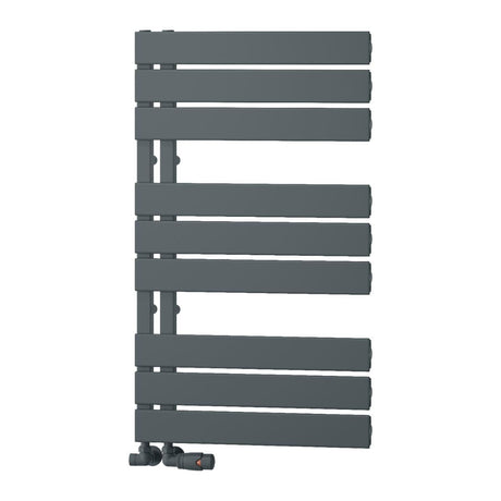 Reina Designer Towel Radiator 870 x 500mm / Anthracite Reina Vada Vertical Aluminium Central Heating Towel Rail