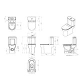 Saneux Close Coupled Toilet Saneux Air Open Back Close Coupled Rimless Toilet with Soft Close Seat