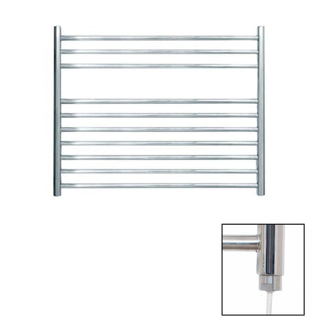 JIS Ladder Rail 600 x 750mm / Polished Chrome / Electric Only JIS Sussex Newick Horizontal Stainless Steel Heated Towel Rail
