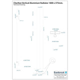 Eastbrook Charlton Vertical Aluminium Designer Radiator in Matt Black