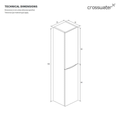 Crosswater Storage Unit Crosswater Glide II Tower Storage Unit in Matt Black