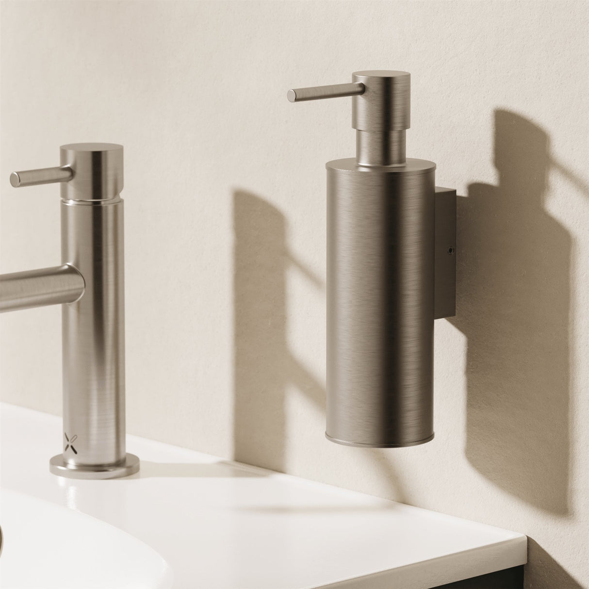 Crosswater Soap Dispenser Brushed Nickel Crosswater MPRO Wall Mounted Soap Dispenser