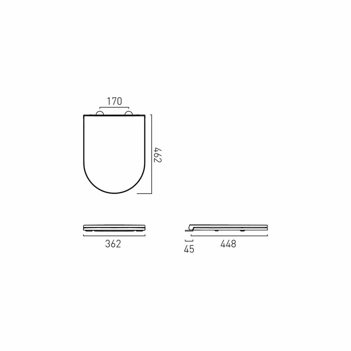 Vado Toilet Seat Vado Cameo Round Slimline Soft Close Toilet Seat (Suitable for CAM-WC-BTW-RO)