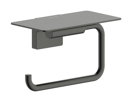 Hansgrohe Toilet Roll Holder Brushed Black Chrome Hansgrohe Addstoris S Toilet Roll Holder with Shelf