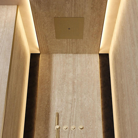 Crosswater Fixed Shower Heads Brushed Brass Crosswater MPRO Stream Square Recessed Shower Head