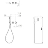 UK Bathroom Store Concealed Shower Set Crosswater Module Plus Shower Set 9 - 3 Outlet with Dual Outlet Recessed Shower Head and Pencil Handset