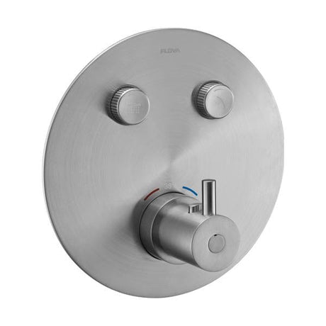 Flova Concealed Shower Valve Brushed Nickel Flova Levo Round 2 Outlet GoClick Finishing Set