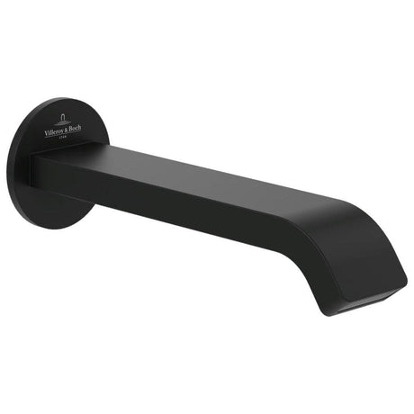 Villeroy & Boch Bath Spout Matt Black Villeroy & Boch Dawn Curved Wall Mounted Bath Spout