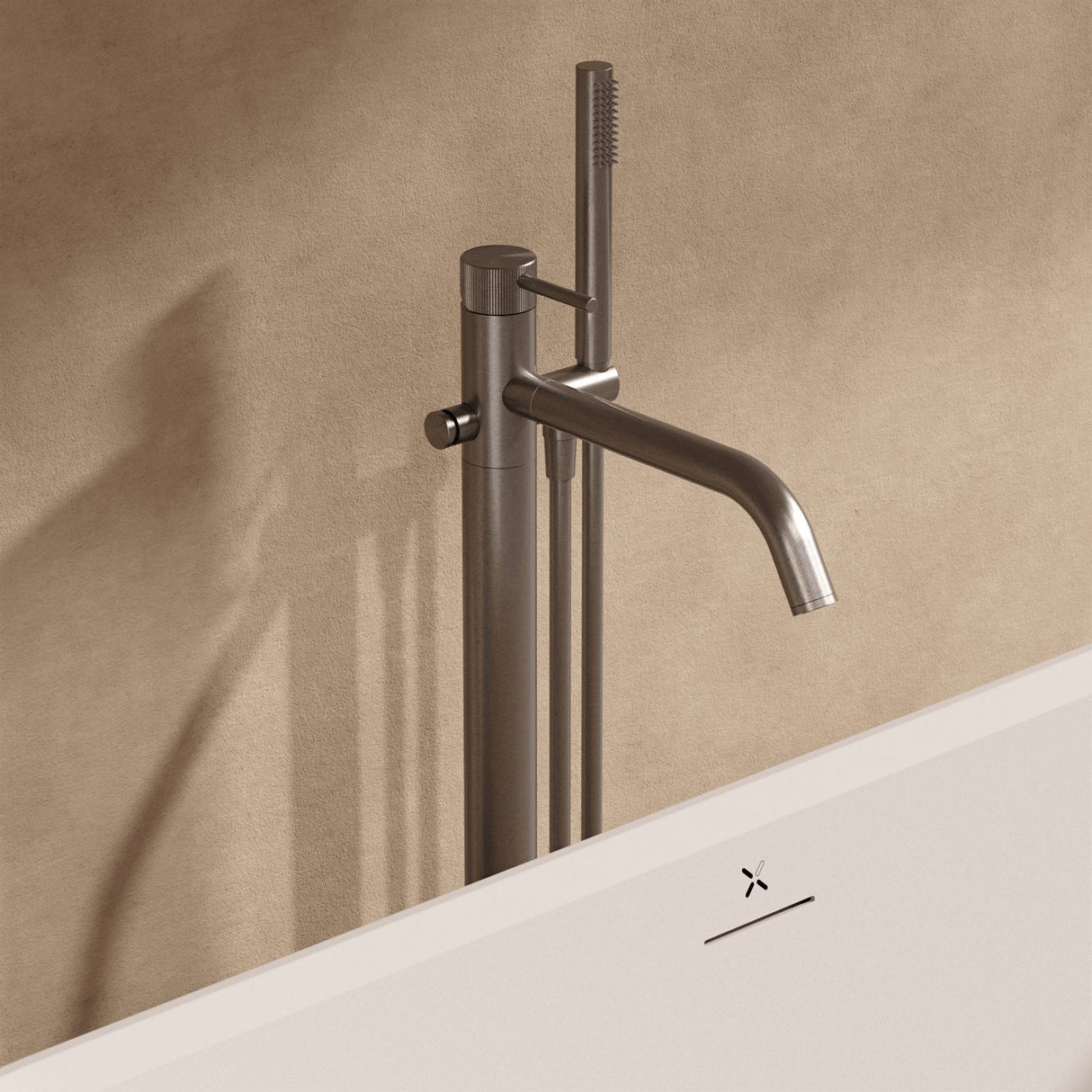 Crosswater Freestanding Bath Filler Stainless Steel Crosswater 3ONE6 Lever Floor Standing Bath Filler