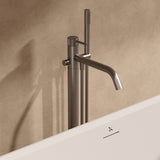 Crosswater Freestanding Bath Filler Stainless Steel Crosswater 3ONE6 Lever Floor Standing Bath Filler