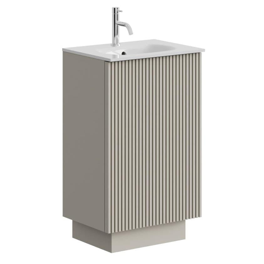 Crosswater Floor Standing Vanity Unit Warm Stone Crosswater Limit 500mm Floorstanding Vanity Unit with Ceramic Basin