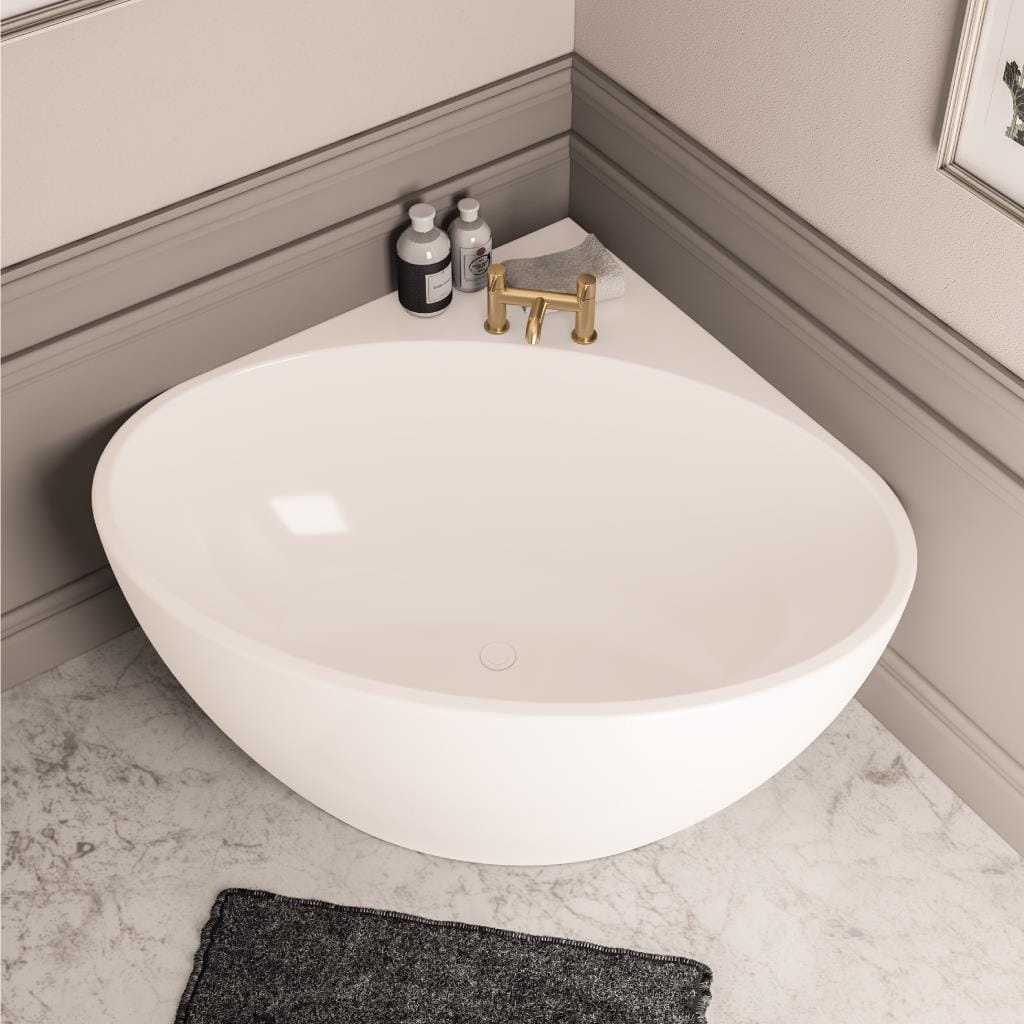Eastbrook Back To Wall Freestanding Bath Eastbrook Whitchurch Corner Freestanding Bath in Gloss White