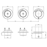UK Bathroom Store Concealed Shower Set Crosswater Module Plus Push Shower Set 5 - 2 Outlet Valve with Tranquil Recessed Shower Head