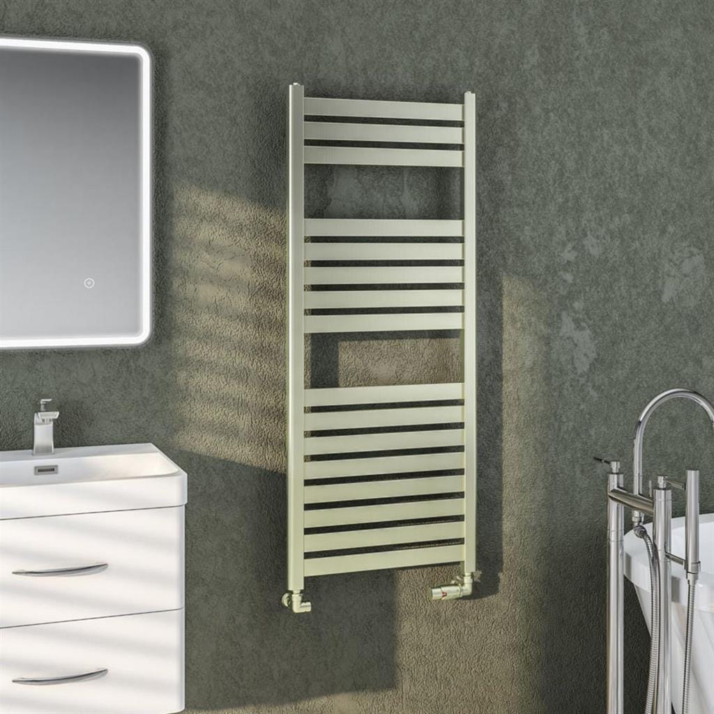 Eastbrook Designer Towel Radiator Eastbrook Staverton Designer Heated Towel Rail - 1200 x 500mm - Brushed Brass