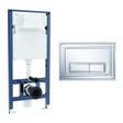 Crosswater Wall Hung WC Frame Belgravia Plate in Chrome Crosswater 1.12m Dual Flush WC Support Frame Set with Flush Plate
