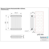 Eastbrook Rivassa Traditional 4 Column Radiator in Matt Anthracite