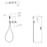 UK Bathroom Store Concealed Shower Set Crosswater Module Plus Shower Set 9 - 3 Outlet with Dual Outlet Recessed Shower Head and Pencil Handset