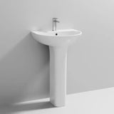 Aquarius Bathrooms Pedestal Basin Aquarius Metric/Vista/Origin 560mm 1 Tap Hole Basin with Full Pedestal