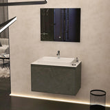 Imex Wall Mounted Vanity Unit Grey Marble / Solid White / White Imex Arco Wall Hung 800mm Single Drawer Vanity Unit with Worktop and Inset Basin