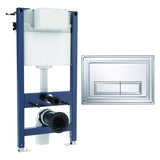 Crosswater Wall Hung WC Frame Belgravia Plate in Chrome Crosswater 0.98m Dual Flush WC Support Frame Set with Flush Plate