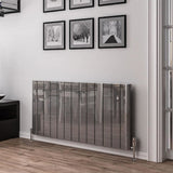 Eastbrook Panel Radiator 600 x 1230 / Central Heating Eastbrook Peretti Straight Horizontal Aluminum Radiator in Polished Aluminum