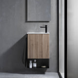Roca Cloakroom Vanity Unit Western Oak Roca Mini Pro 450mm Wall Mounted Cloakroom Vanity Unit with Basin
