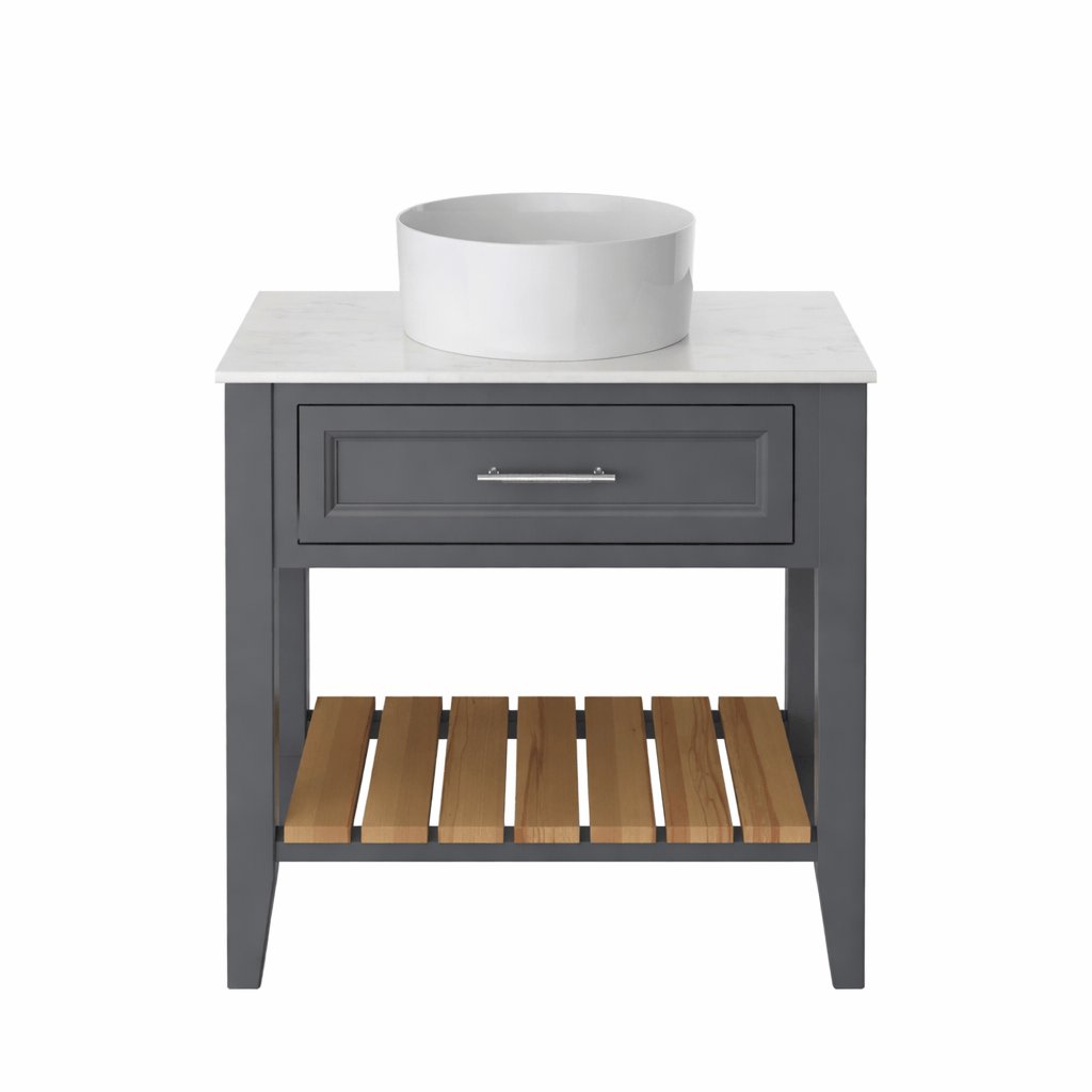 Heritage Floor Standing Vanity Unit Graphite Heritage Broughton 800mm Washstand, Worktop and Basin Bundle