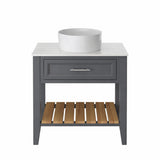 Heritage Floor Standing Vanity Unit Graphite Heritage Broughton 800mm Washstand, Worktop and Basin Bundle